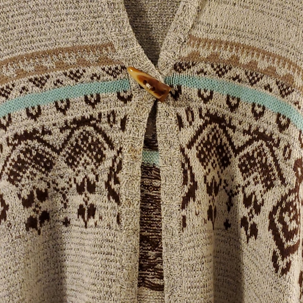 Inseparable gray, brown and light blue poncho - Picture 3 of 4